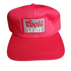 True Vintage Coors Light Red Trucker Hat Snapback Mesh Cap One Size NEW NOS